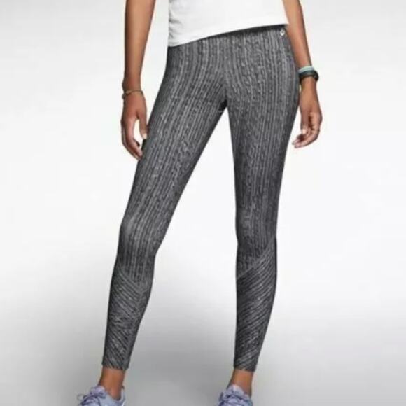 Nike Sunset Gray Geometric Leggings High Rise Extra Small Athleisure - Picture 1 of 9